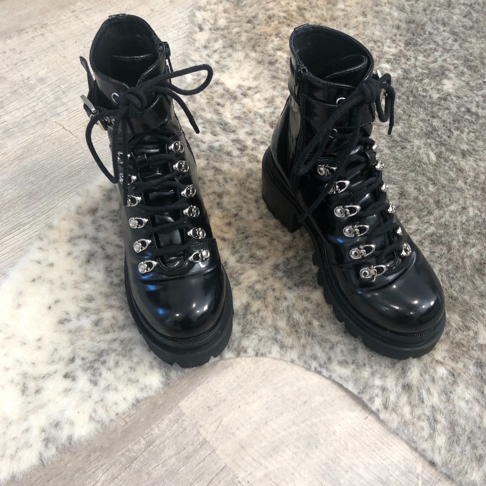 Jeffrey Campbell lace up Czech Combat Boots